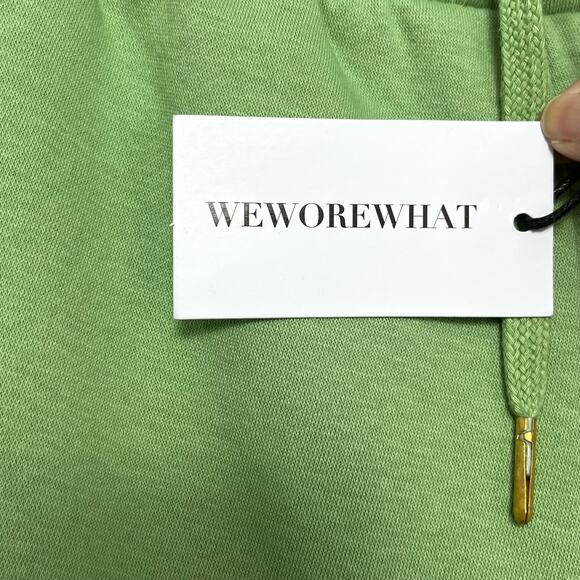 WeWoreWhat Pull On Shorts Sz L Green Drawstring Waist Fleece Lined Sweat… - Picture 5 of 9